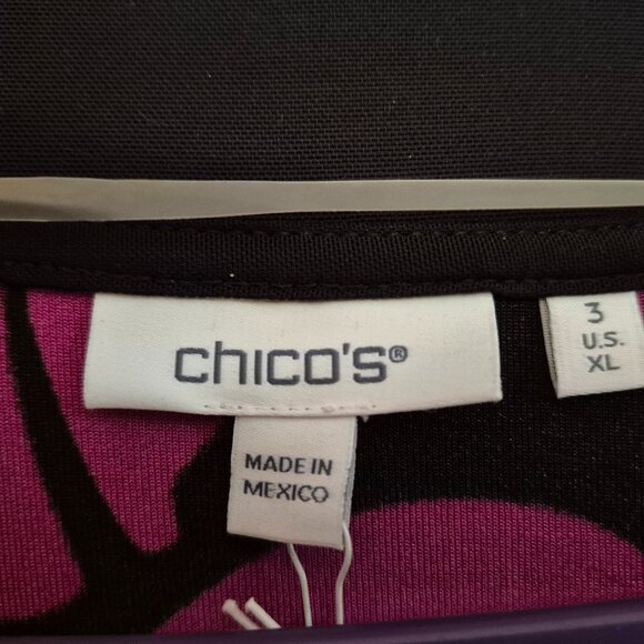 Chico's Travelers Modern Feather Kurta (tunic) Size 3 (XL/16), Fresh Plum. NWT - Picture 4 of 5